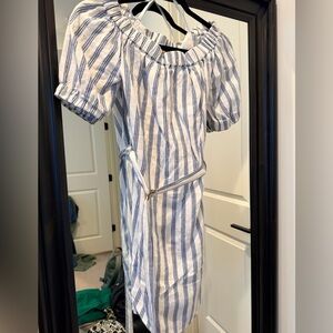 Michaels Blue and White Striped Top